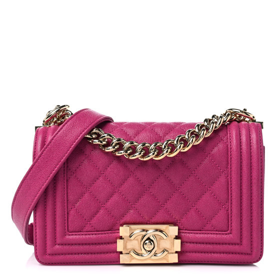Caviar Quilted Small Boy Flap Fuchsia | FASHIONPHILE (US)