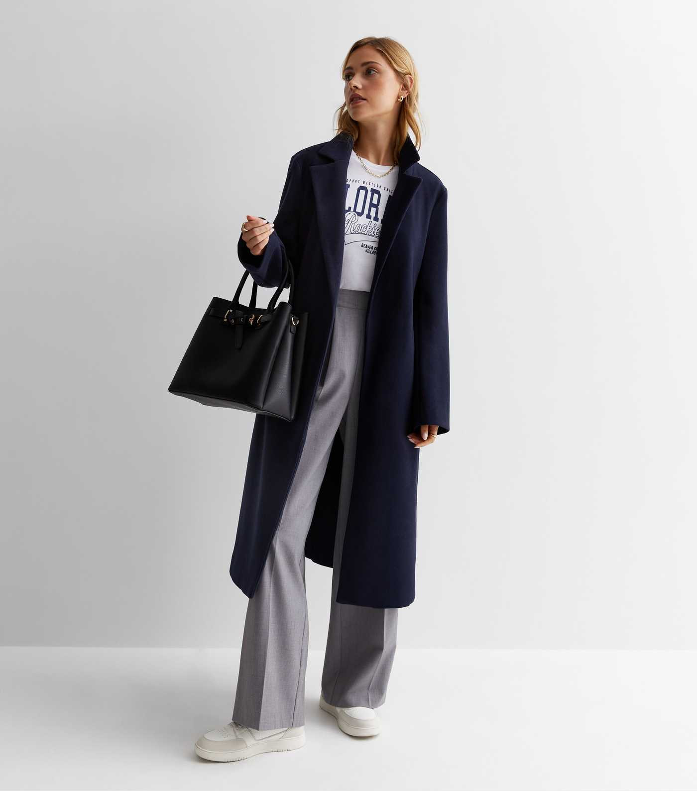 Navy Formal Longline Coat | New Look | New Look (UK)