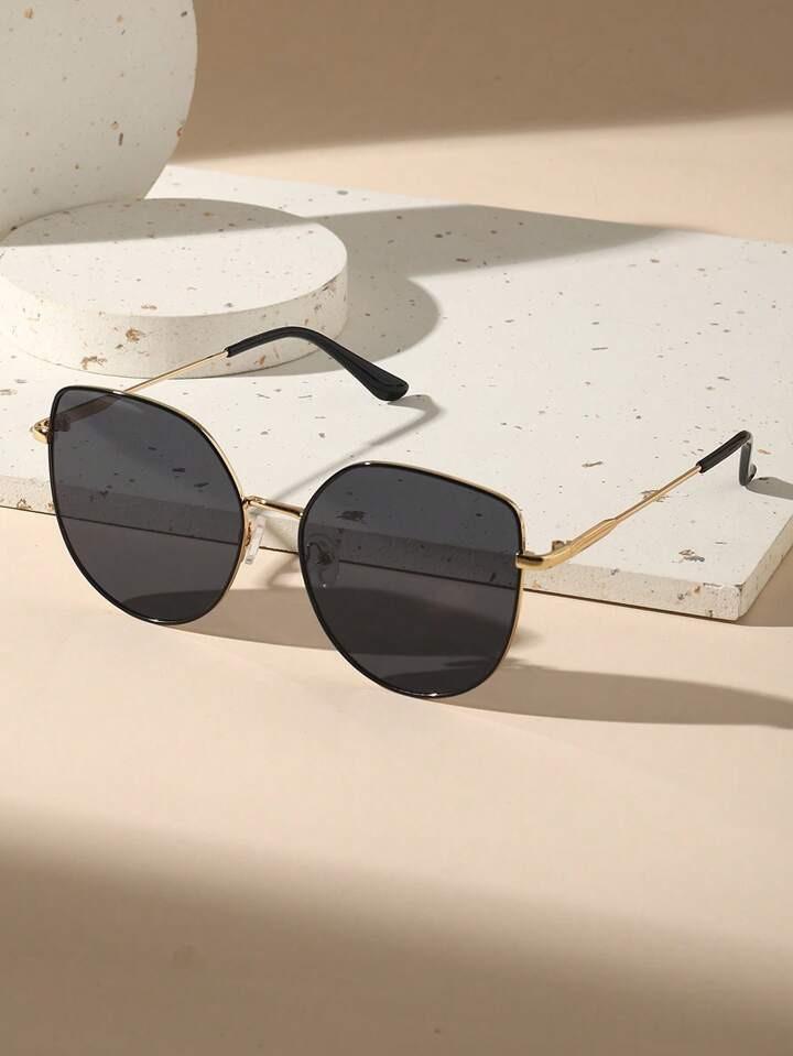 1pc Copper Full Frame Ombre Lens Women Fashion Glasses For Daily Life Street-Photography Tropical Beach Vacay Suitable For All Face Shapes Family Outings Summer Accessories | SHEIN