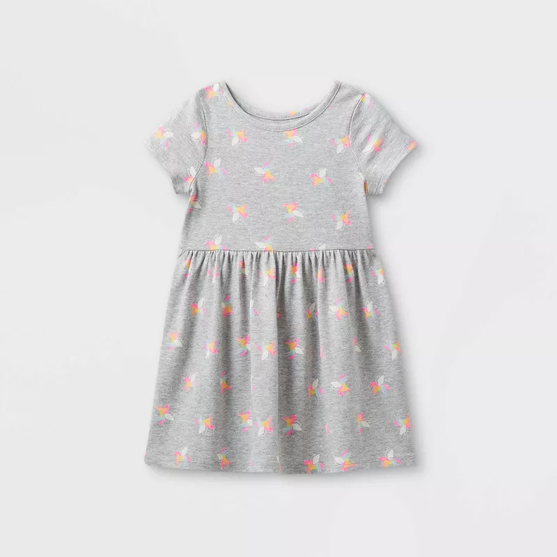 Toddler Girls' Printed Knit Short Sleeve Dress - Cat & Jack™ | Target