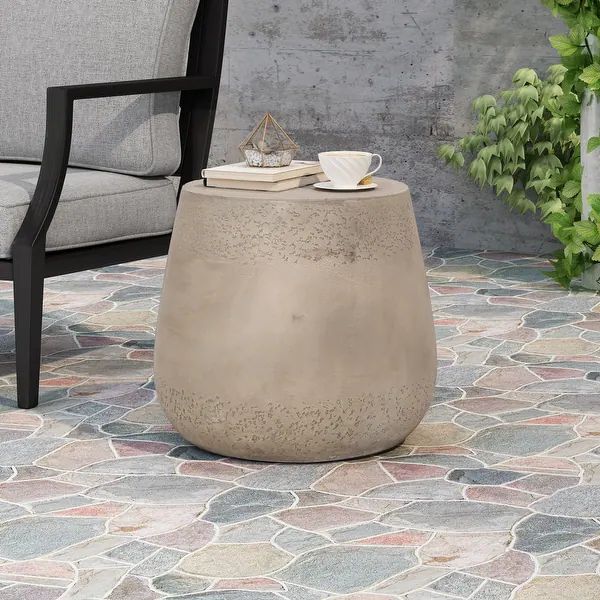 Orion Outdoor Contemporary Lightweight Concrete Accent Side Table by Christopher Knight Home - 19... | Bed Bath & Beyond