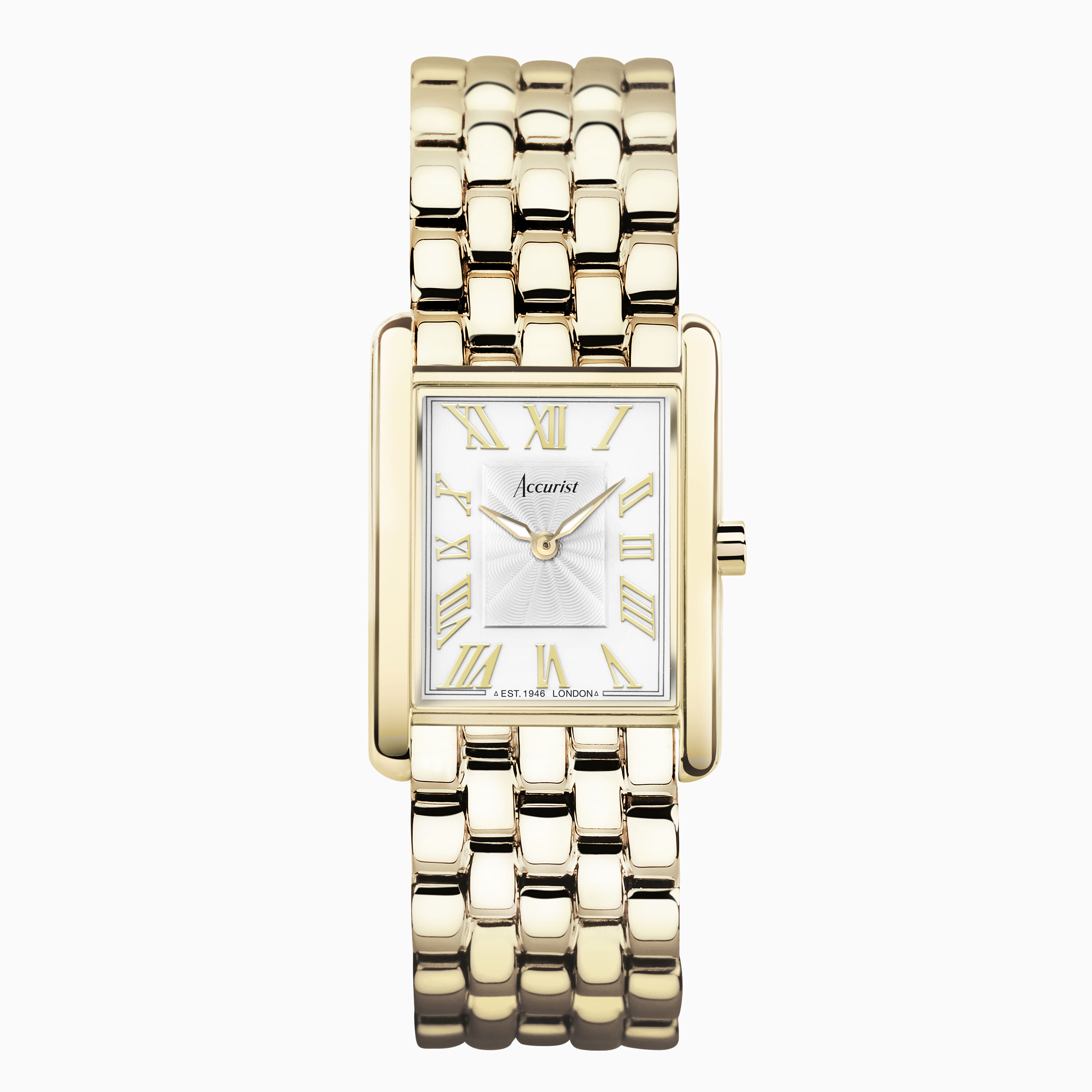 Accurist Ladies Dress Watch (71004X) - Rectangle | Gold Stainless Steel Bracelet | White Dial | R... | Accurist Watches