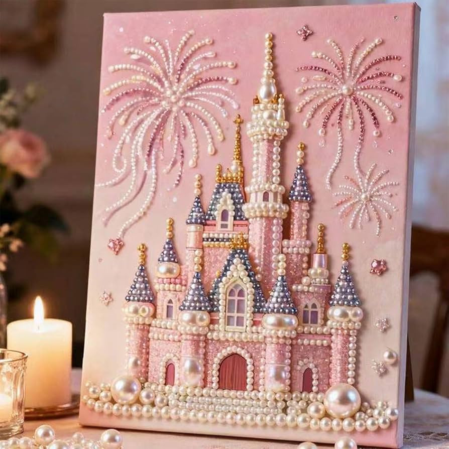 KYNTEXA DIY 3D Pearl Painting Kit, DIY Beaded Art Kit - Castle Pearl Painting, Pearls Art Kits, C... | Amazon (US)