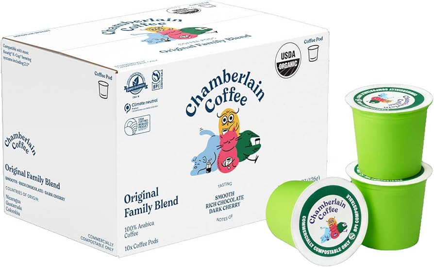 Chamberlain Coffee Family Blend Coffee Pods - Medium Roast KCups, 10 Servings - Commercially Comp... | Amazon (US)