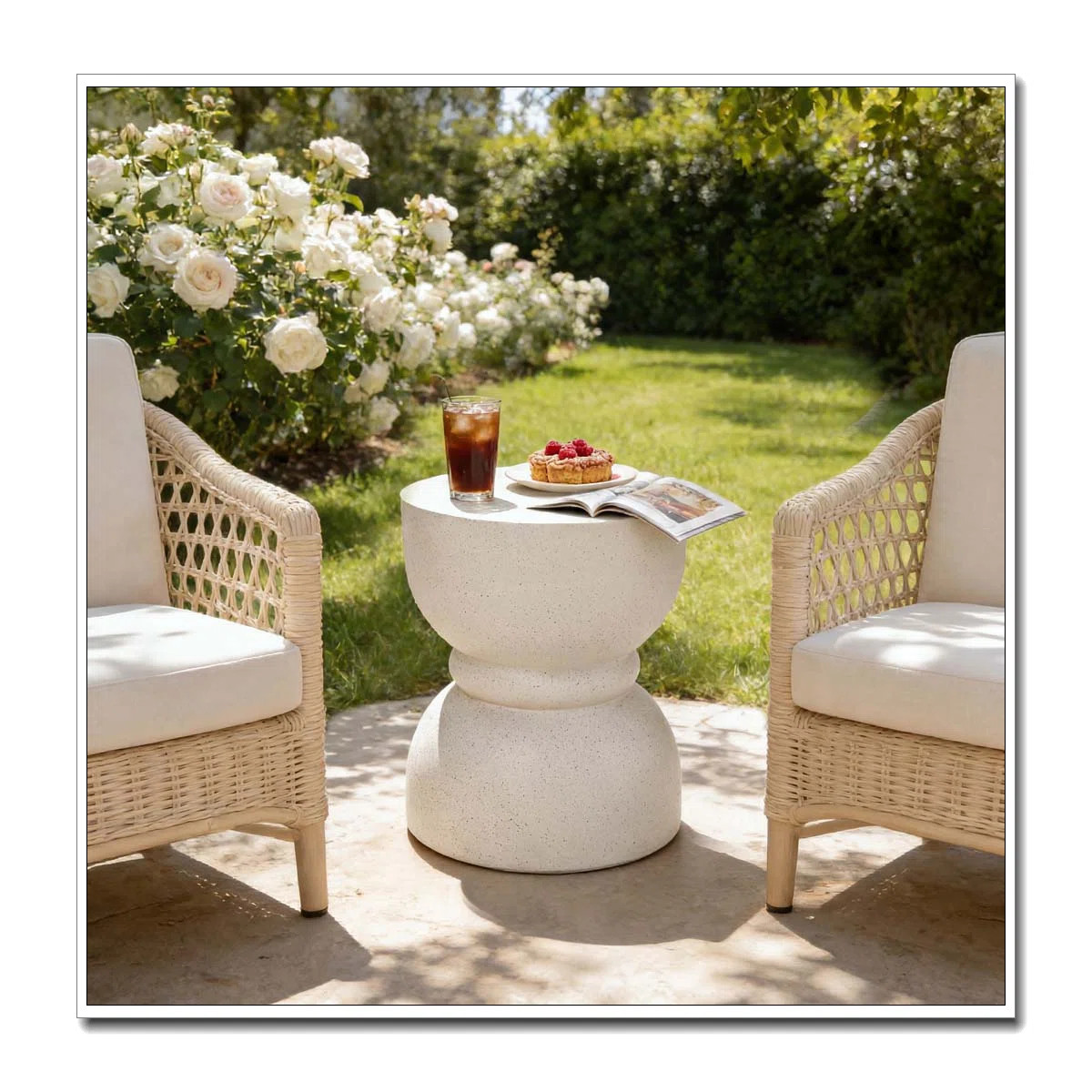 Outdoor Side Concrete Table for Patio Indoor Outdoor | Wayfair North America