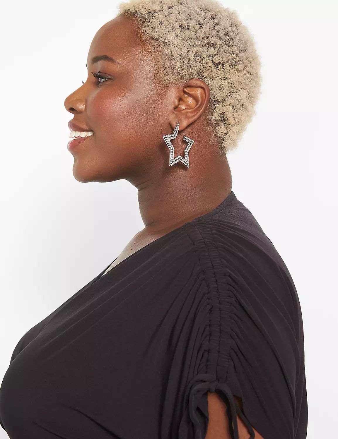 Americana Statement Pave Star Hoop Earring | LaneBryant | Lane Bryant (US)