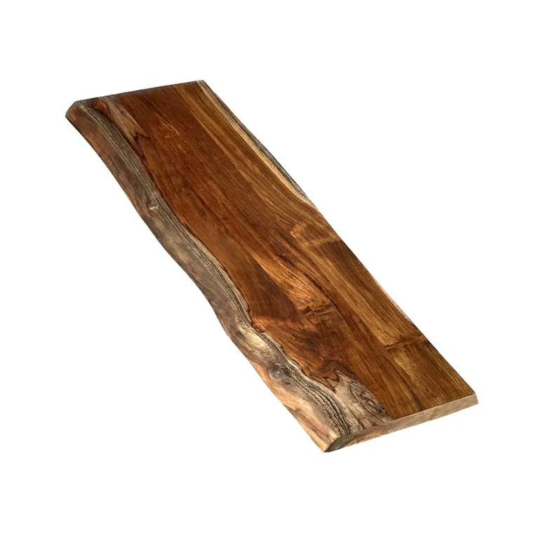 Mountain Woods, Large Brown Hand Crafted Live Edge Teak Cutting Board/Serving Tray | Cheese Board... | Walmart (US)