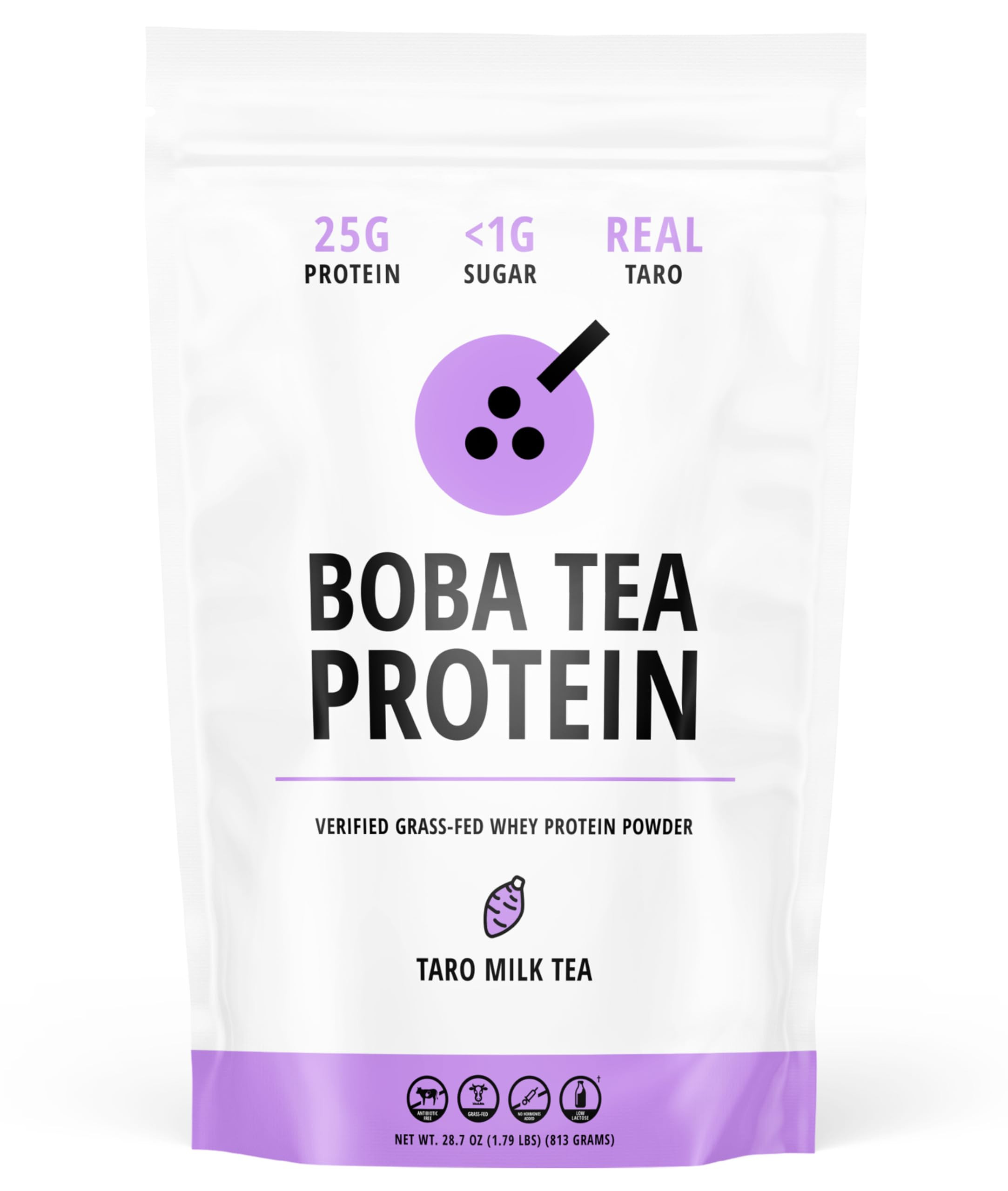 Taro Milk Tea | 25g Grass-Fed Whey Protein Isolate Powder | Gluten-Free & Soy-Free Bubble Tea Pro... | Amazon (US)