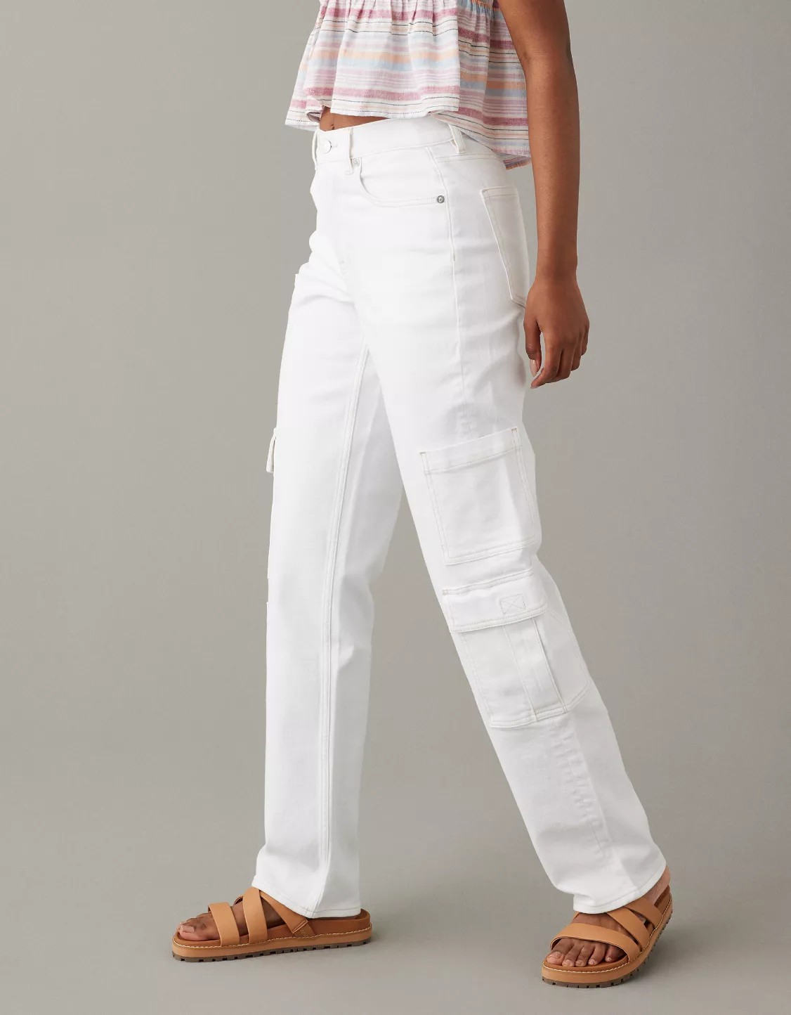 AE Stretch Super High-Waisted Baggy Straight Jean | American Eagle Outfitters (US & CA)