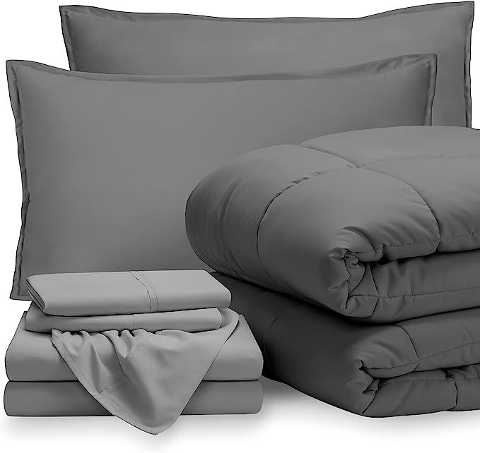 Bare Home Bedding Set 7 Piece Comforter & Sheet Set - Full XL - Goose Down Alternative - Ultra-So... | Amazon (US)