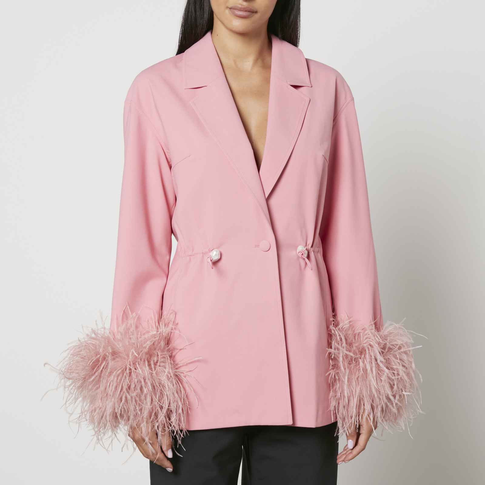 Sleeper Girl With Pearl Feather-Trimmed Crepe Blazer - XS | Coggles | Coggles (Global)