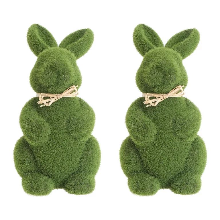 NUOLUX 2pcs Moss Rabbit Ornaments Lifelike Creative Short Plush Bunny Figurine Craft Decoration f... | Walmart (US)