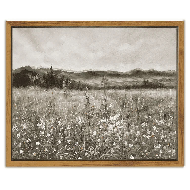 Drsoum Framed Vintage Canvas Wall Art Home Decor, Meadow with Flowers Painting for Living Room Ki... | Walmart (US)