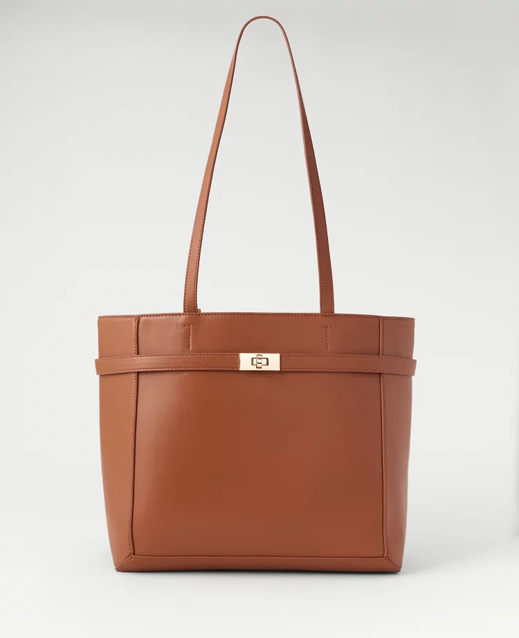 Belted Leather Tote | Ann Taylor