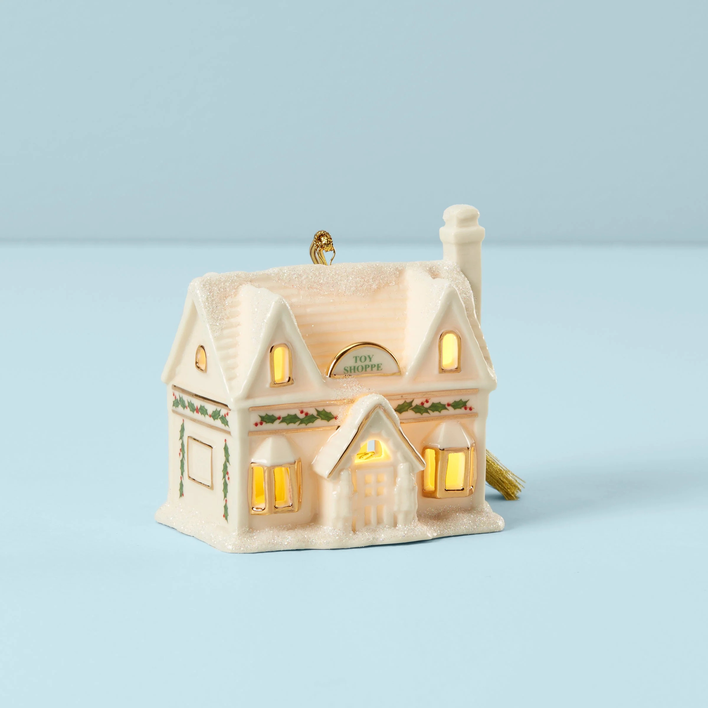Christmas Village Toy Shop Lit Ornament | Lenox