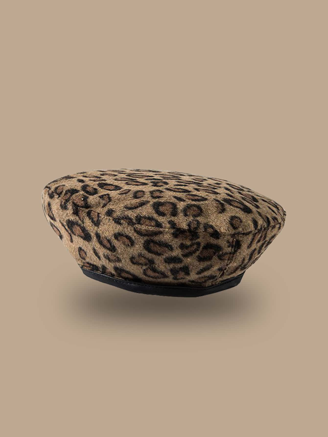 Boho Leopard Pattern Contrast Binding Beret | SHEIN USA | SHEIN