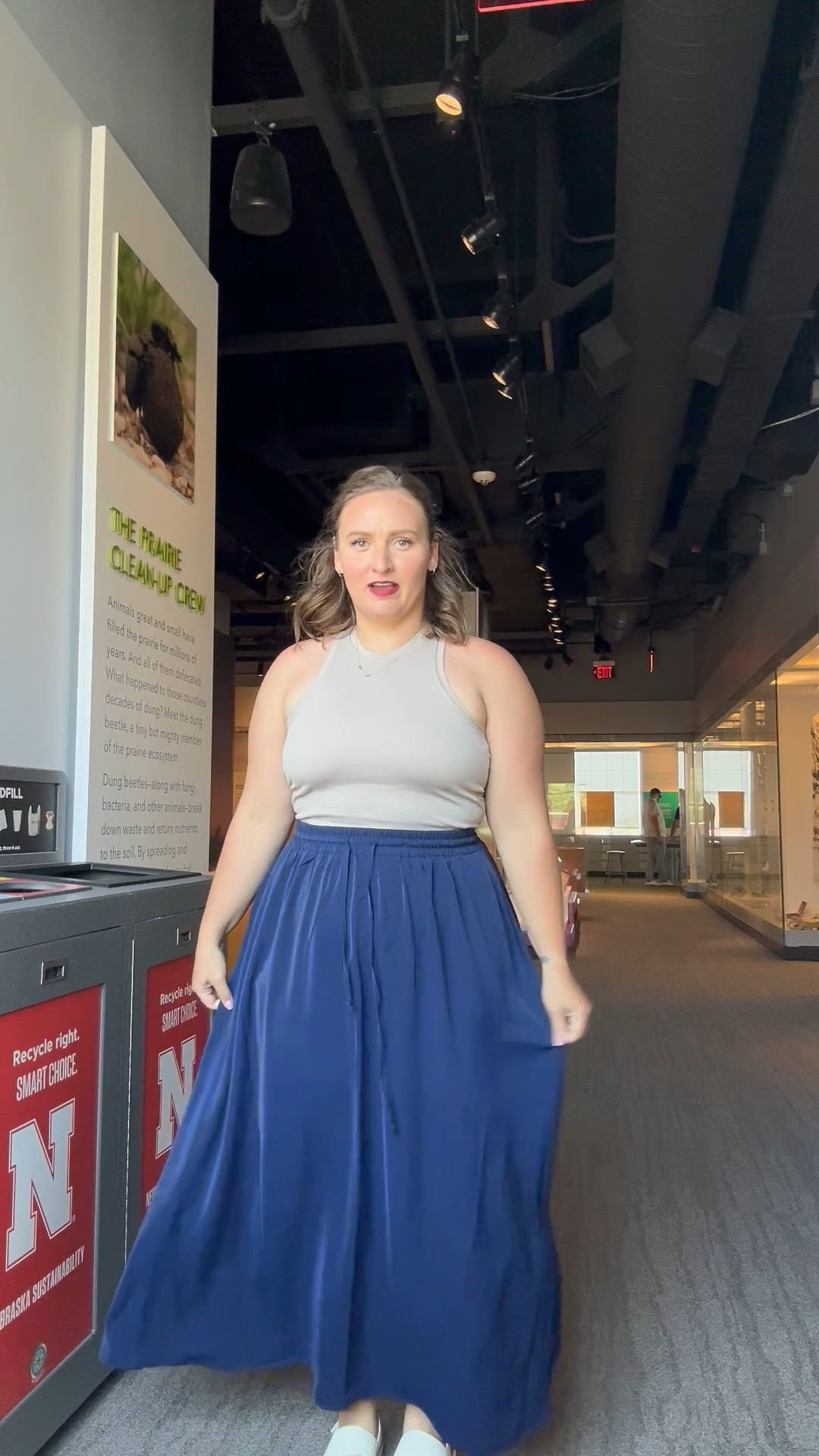 Loving this skirt I got from Amazon! I have a hard time with maxi skirt giving the flowly look without being too much fabric and frumpy on my midsized body or being too tight on my waist that accentuates a lower belly but this one is perfect. Super comfy and light weight, elastic waistband, pockets, and the type of material that can easily be dressed up or down