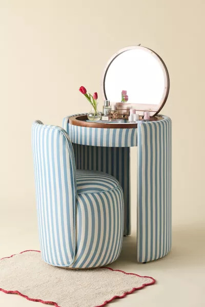 Jane Upholstered Vanity & Stool Set | Urban Outfitters (US and RoW)