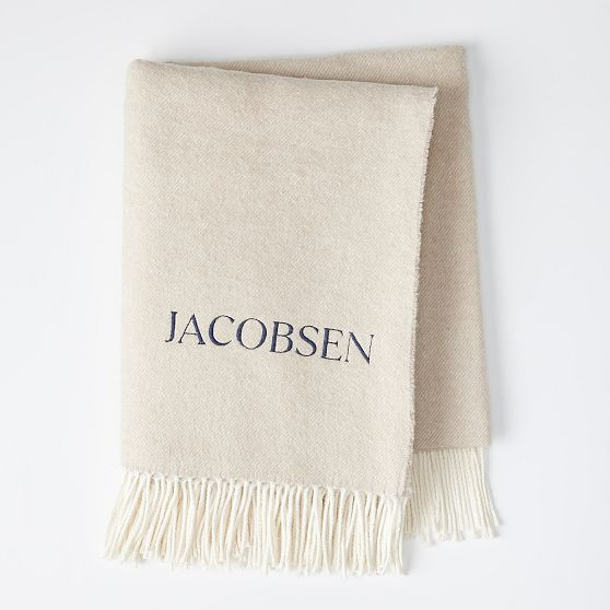 Italian Woven Throw Blanket, Grey | Mark and Graham