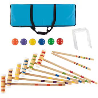 Toy Time Vintage Style Wooden Croquet Set with Carrying Case - 6 Player Outdoor Lawn Game | Durab... | Lowe's