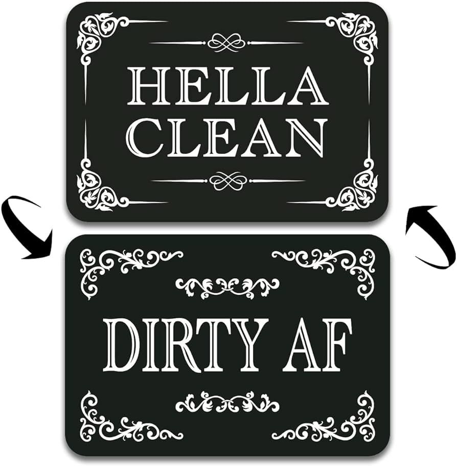 Dishwasher Magnet Clean Dirty Sign QMMD Hella Clean and Dirty Af Magnet Clean Dirty Magnet for Di... | Amazon (US)