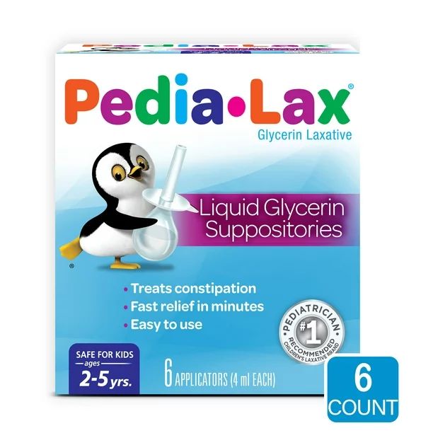 Pedia-LaxPedia-Lax Laxative Liquid Glycerin Suppositories for Kids, Ages 2-5, 6 CountUSD$7.12$1.1... | Walmart (US)