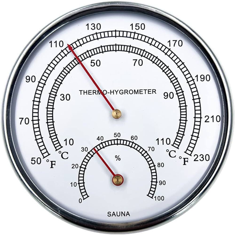Sauna Fahrenheit Thermometer Hygrometer Indoor Dial Hygrothermograph Temperature Measure Tool Fit... | Amazon (US)
