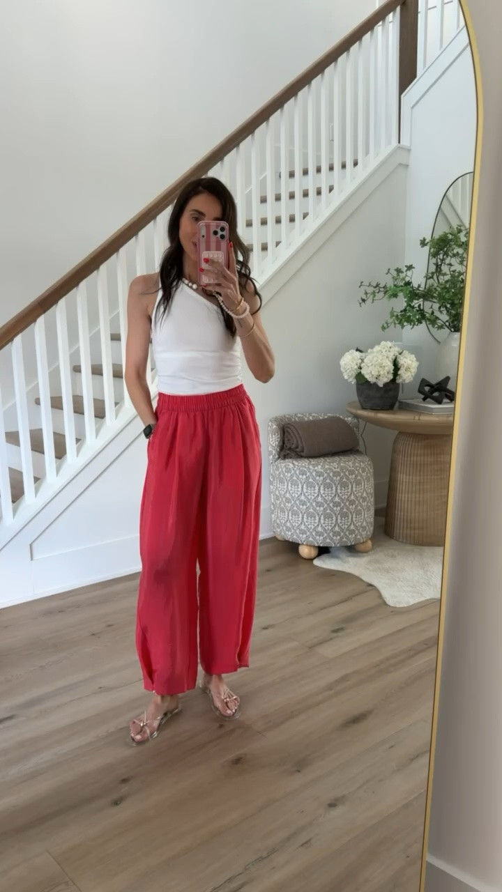 Flowy pants from Athleta, fit tts.
Bold summer look that's perfect for vacations, brunch dates, and warm-weather outings.

summer vacation outfit, brunch date look, colorful summer style, resort casual outfit, vacation dinner look, wide leg pants, vacation style, summer fashion, casual chic, resort wear

#LTKootd #LTKOver40