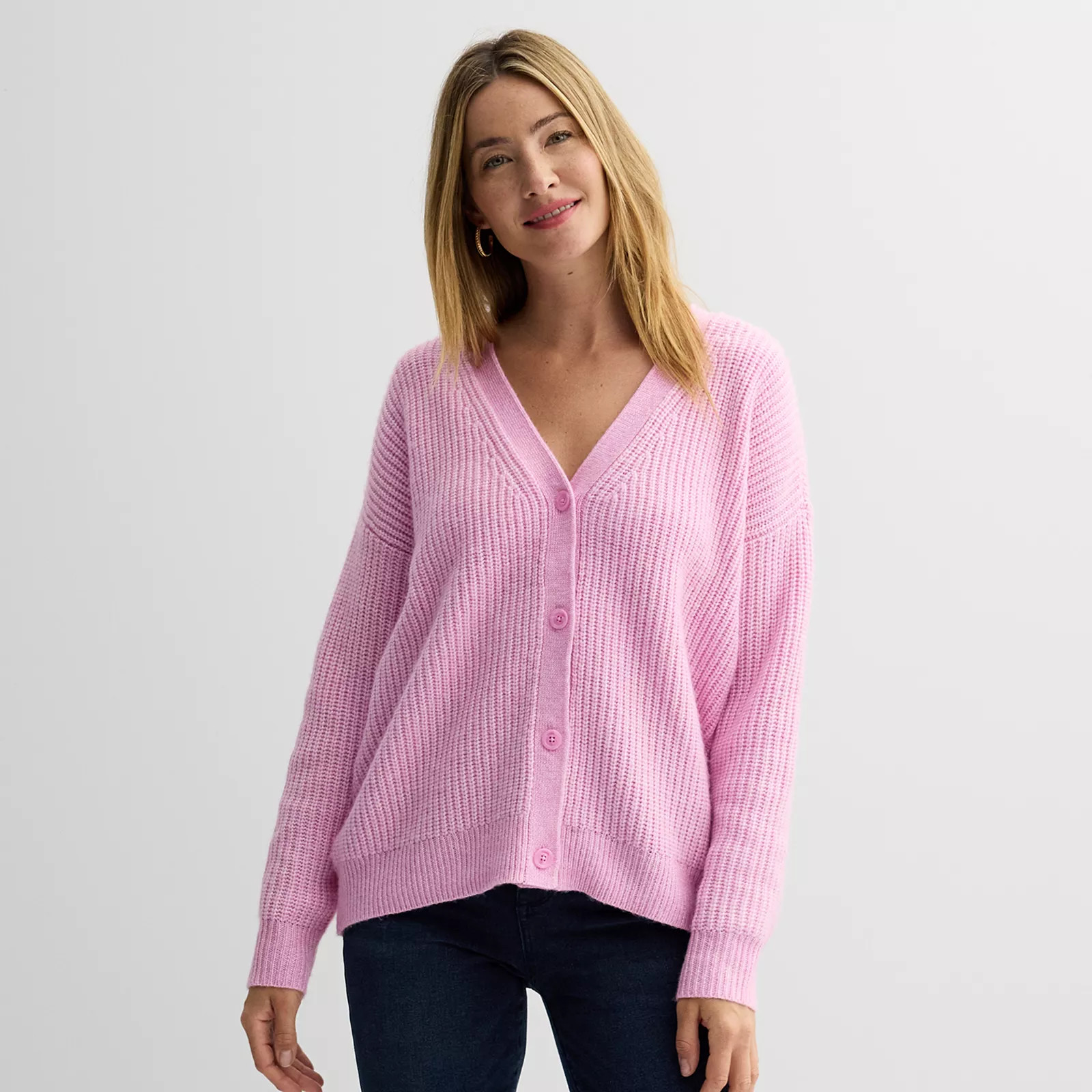 Women's Sonoma Goods For Life® Oversized Boyfriend Cardigan | Kohl's