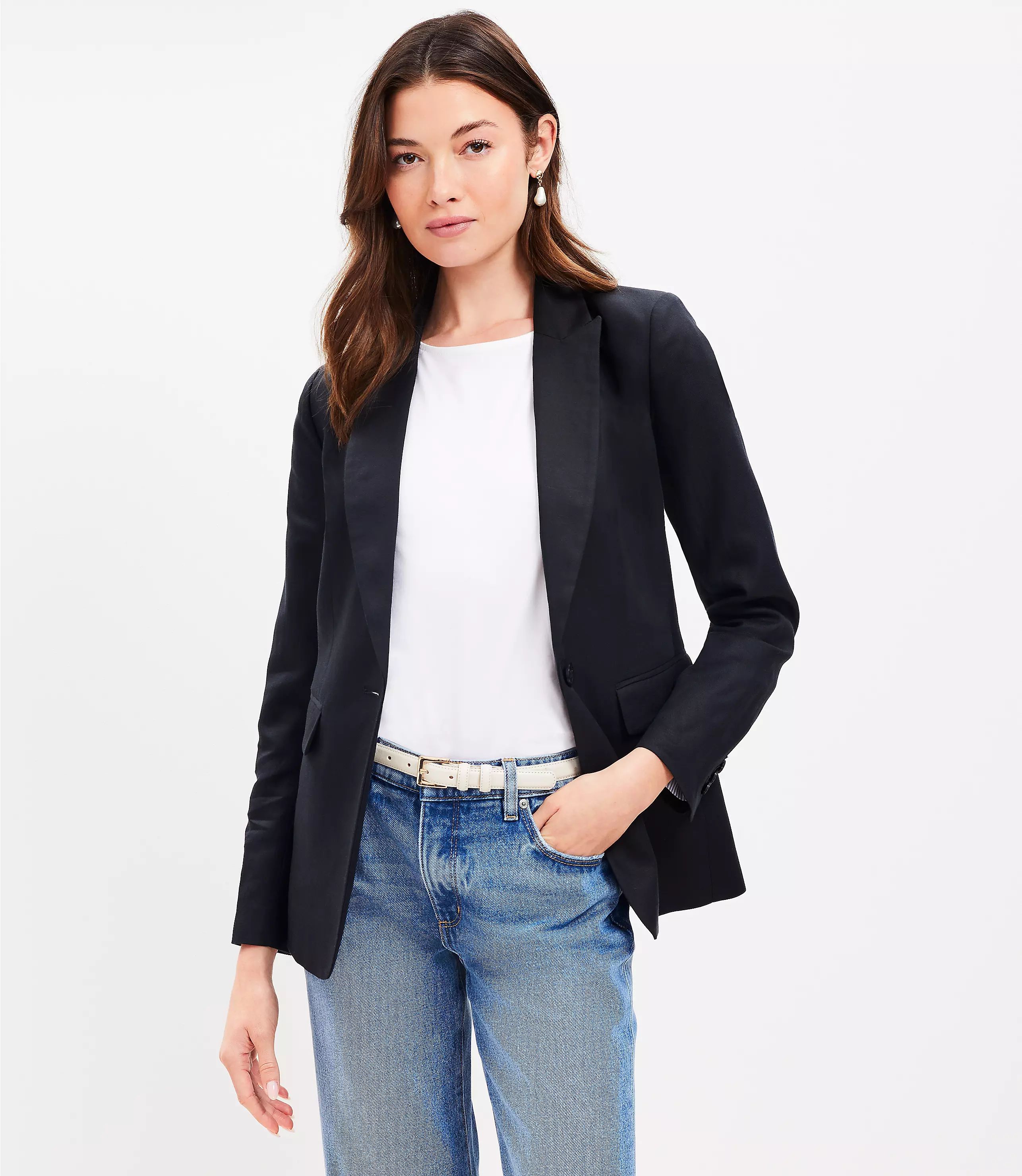 Petite Peak Lapel Modern Blazer | LOFT