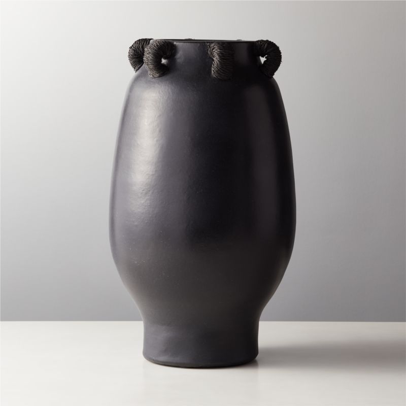 Acadia Modern Black Ceramic Vase + Reviews | CB2 | CB2