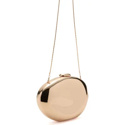 MANGO Metallic Oval Clutch in Gold at Nordstrom | Nordstrom