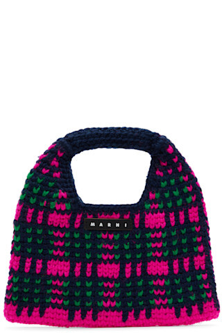 Kids Pink Wooly Check Tote | SSENSE