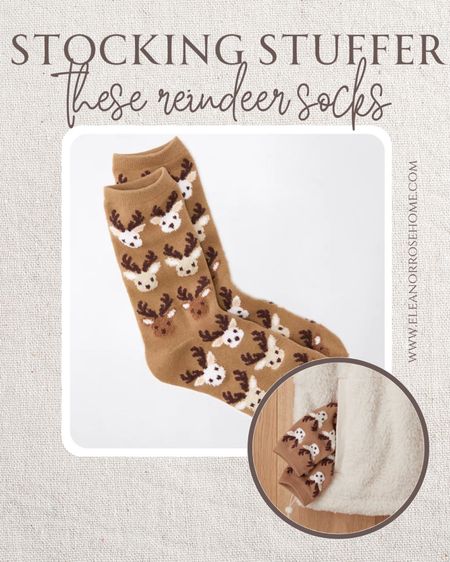 These cozy reindeer socks are a great stocking stuffer idea! 

#LTKHoliday #LTKGiftGuide #LTKsalealert