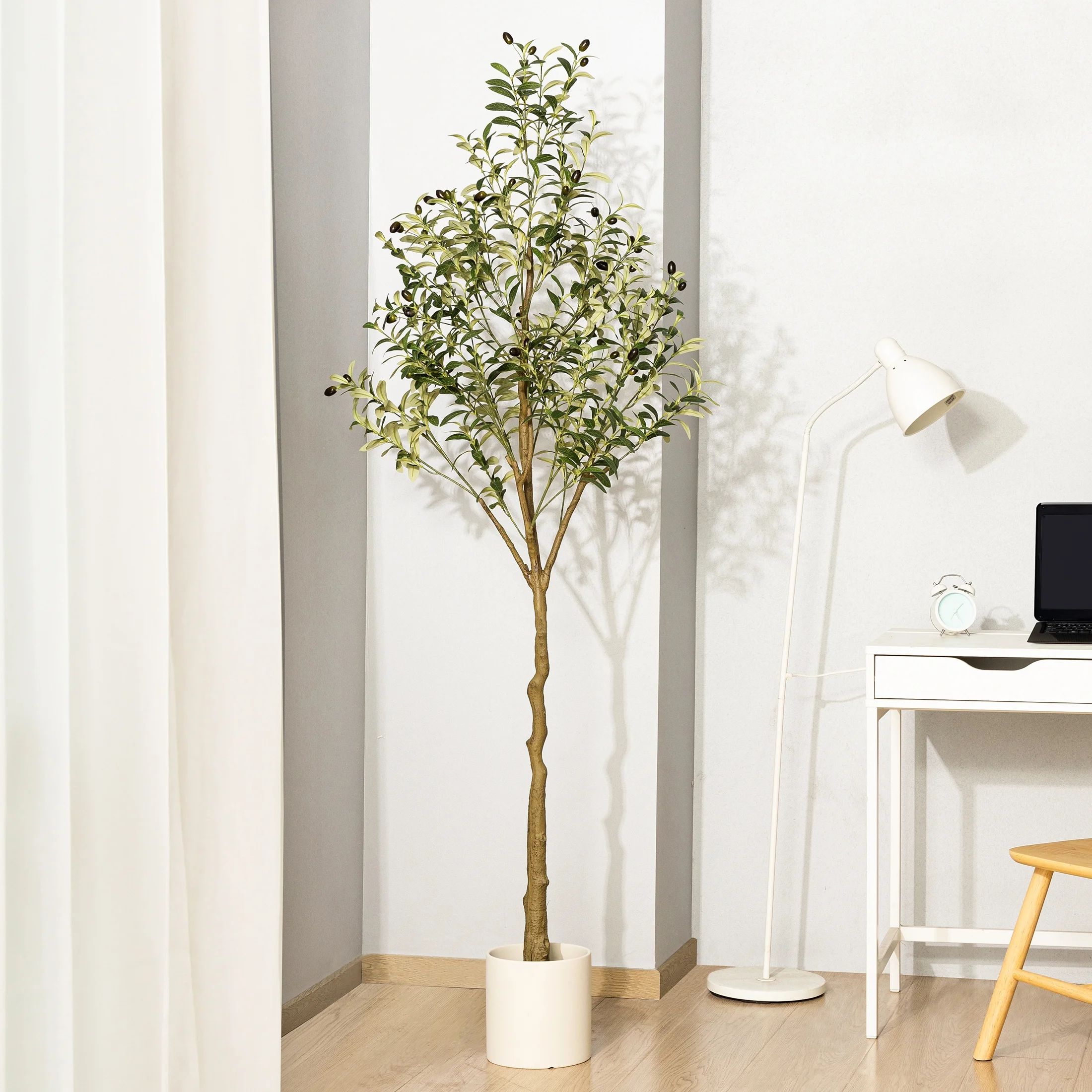 Artificial Plant, 6ft Fake Olive Tree, Pre Potted Faux Greenry Plant for Home Decor Office House ... | Walmart (US)