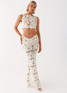 Fiorella Floret Maxi Skirt - Ivory | Peppermayo (Global)