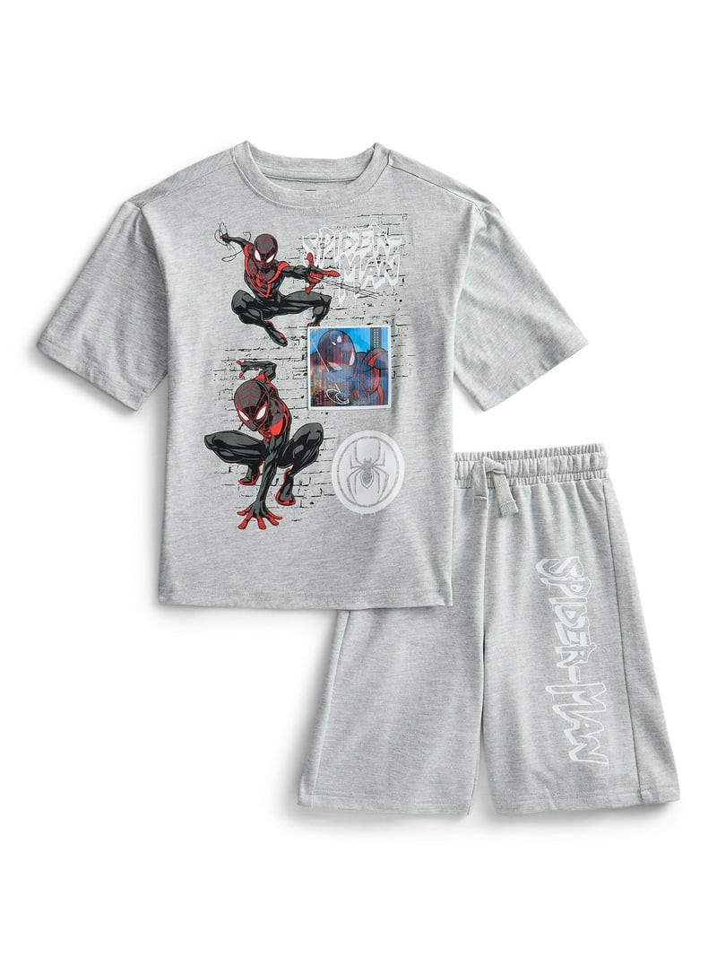 Spider-Man Boys Graphic Tee and Fleece Shorts Set, 2-Piece, Sizes 4-16 | Walmart (US)