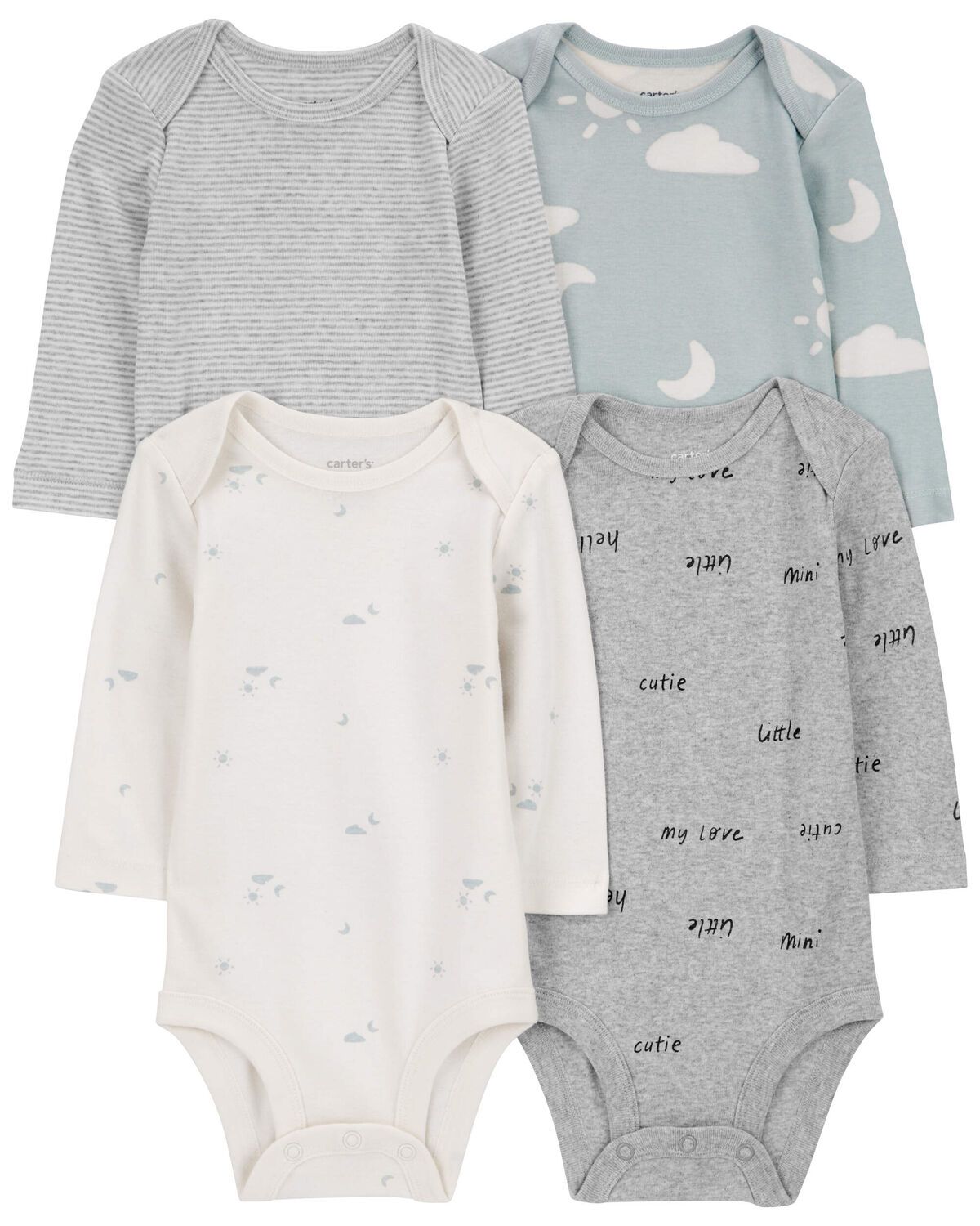 Baby 4-Pack Long-Sleeve Cloud Bodysuits - Carter's | Carter's | Carter's Inc