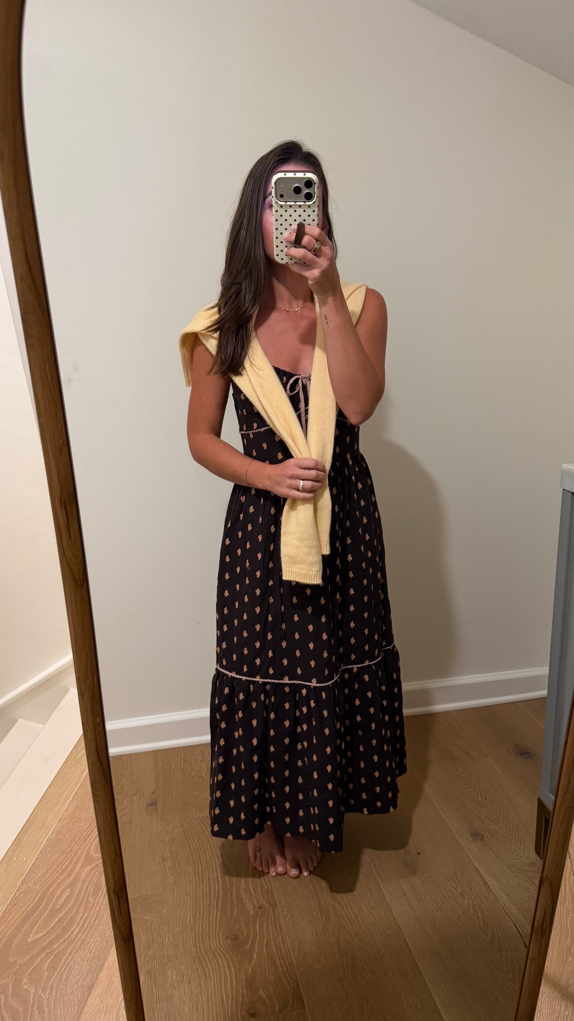 Target dress. Yellow cashmere cardigan. Target neutral sandals 

#LTKSaleAlert