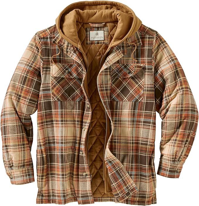 Legendary Whitetails Men's Maplewood Hooded Shirt Jacket | Amazon (US)