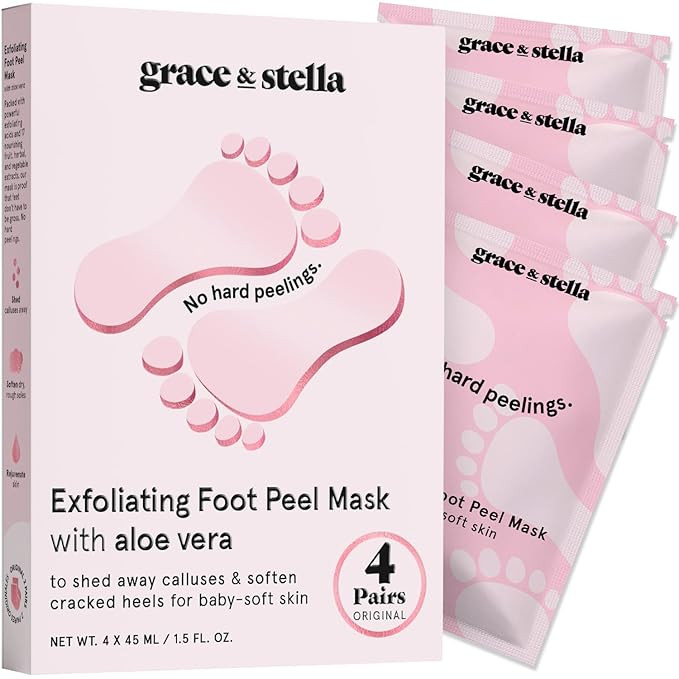 grace & stella Award-Winning Foot Peel Mask - Foot Peeling Mask with Aloe Vera - Moisturizing Foo... | Amazon (US)