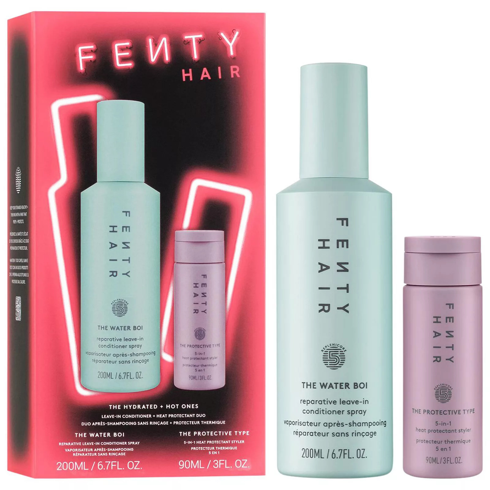 Fenty Hair The Hot & Hydrated Ones Heat Protectant & Leave-In Conditioner Hair Gift Set, None | Kohl's