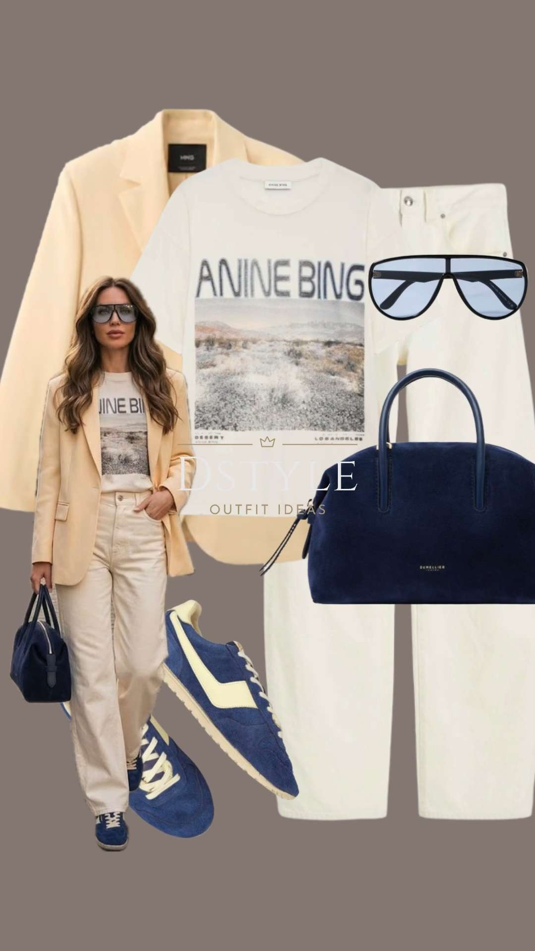 Anine Bing graphic tee, Mango butter yellow linen suit blazer, blazer outfit, navy suede bag, Autry sneakers, monochrome neutral style, street style inspiration, DeMellier London, spring outfit ideas, LTKstyletip 

 

#LTKootd #LTKTravel