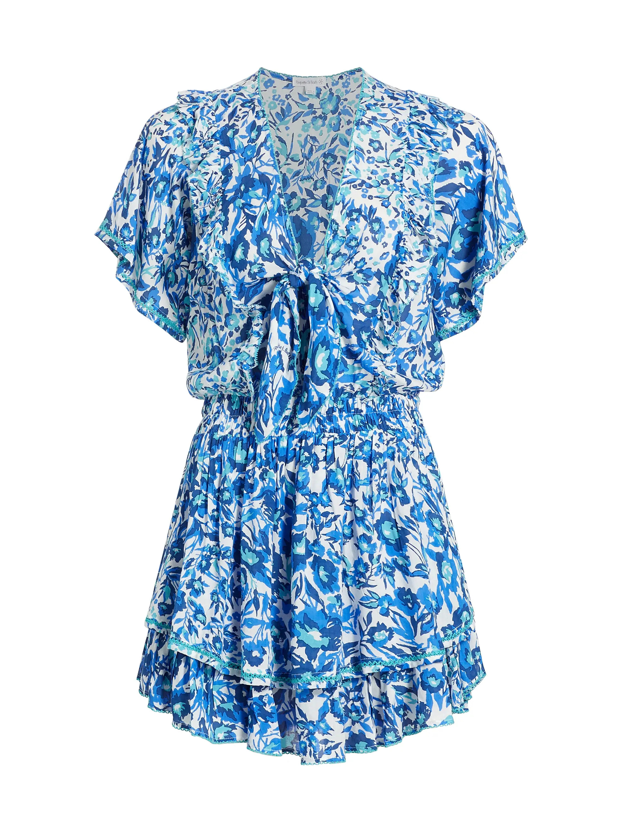 Elasticized Floral Minidress | Saks Fifth Avenue