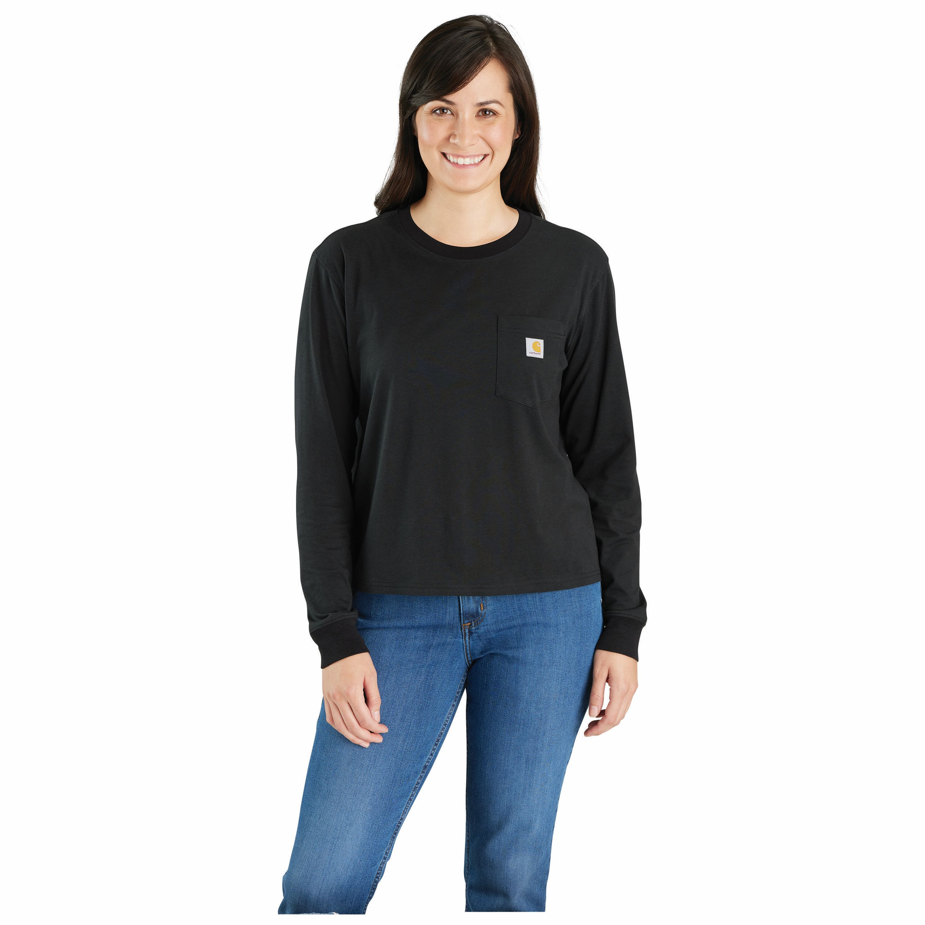 Carhartt Women's Black Jersey Long Sleeve T-shirt (Large) Cotton | 106121-N04LREG | Lowe's