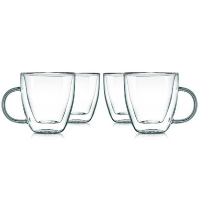 NutriChef 5.2oz Clear Glass Coffee Mug Set - 4pc (NGCOF44) | Target