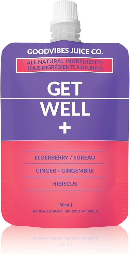 GOODVIBES JUICE CO. Get Well Natural Wellness Shot, 12x50mL, Elderberry, Ginger, Hibiscus, Lemon,... | Amazon (CA)