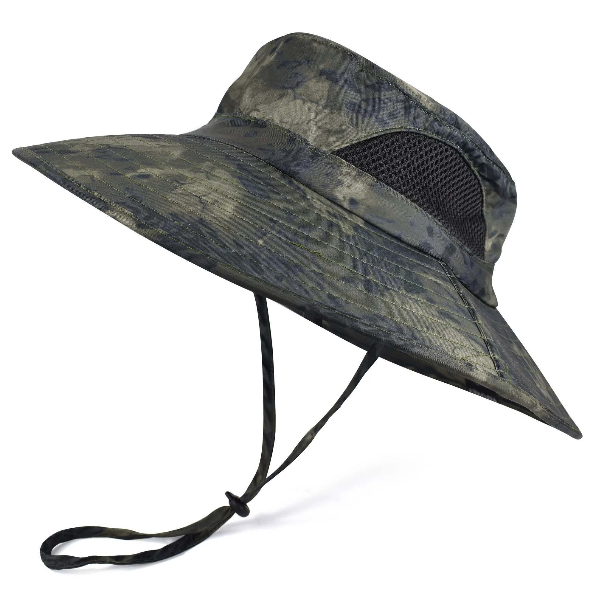 EINSKEY Camo Boonie Hat, Wide Brim Bucket Hat Sun Protection, Camouflage Safari Hat Green | Walmart (US)