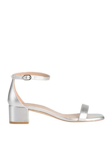 Stuart Weitzman Woman Sandals Silver Size 8.5 Soft Leather | YOOX (US)