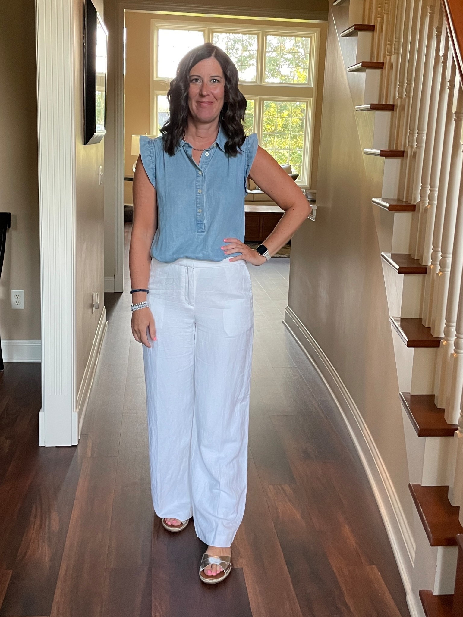 Summer office outfit 

Pants: tts 6
Top: old 
Shoes: old

#LTKOver40 #LTKSeasonal #LTKWorkwear